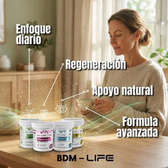 BDM Life Kit Resveratrol + Nicotinamida (NAD) + Astaxantina + DEXLIV, Suplemento Alimenticio Energía Celular y Antioxidante, Soporte Hepático - Juveternal