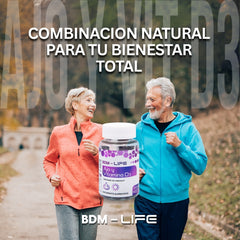 BDM-LIFE Ajo y Vitamina D3, Adicionado con Vitamina E, Suplemento Alimenticio, 60 Cápsulas, Apoyo al Bienestar y Salud Cardiovascular - Juveternal