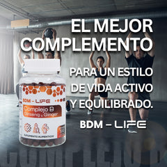 Bdm Life Complejo B Con Ginseng Y Ginger, 300 Capsulas - Sin Sabor - Juveternal