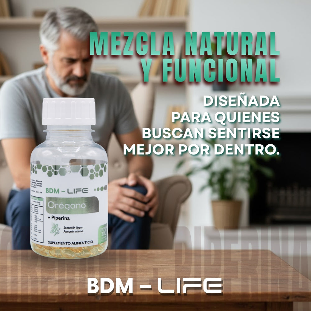 Bdm-life Orégano + Piperina Suplemento Alimenticio - Sin Sabor - Juveternal