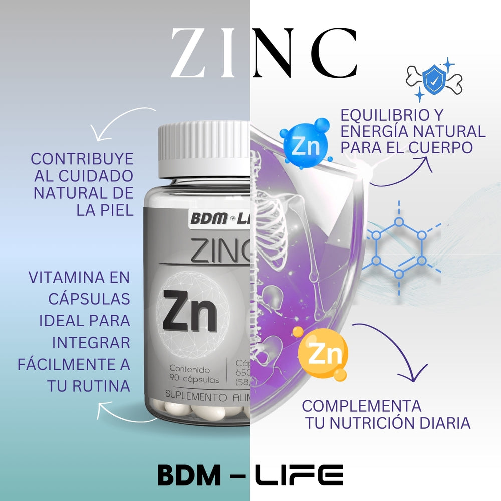 Zinc | Suplemento alimenticio | 60 cápsulas - Juveternal