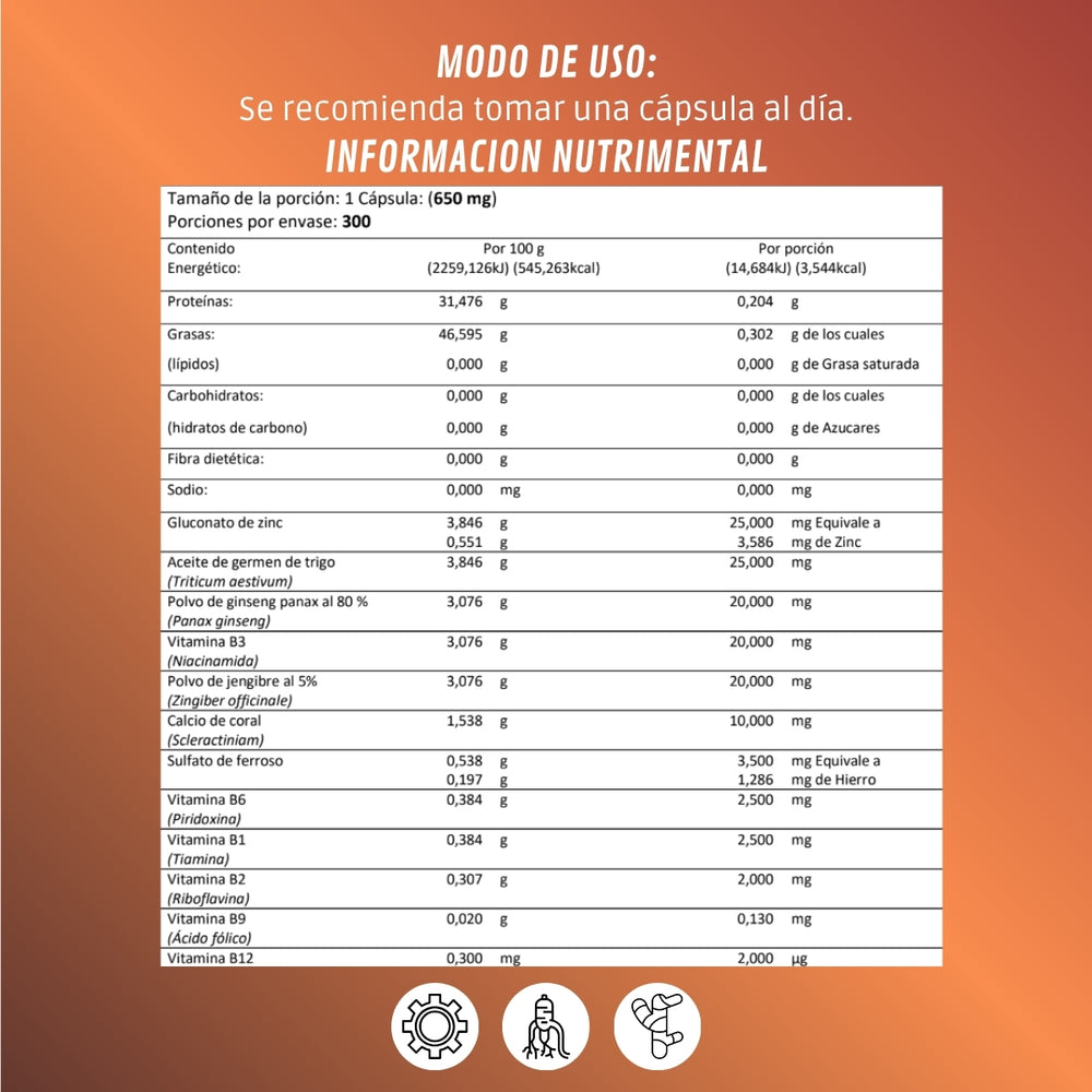 Bdm Life Complejo B Con Ginseng Y Ginger, 300 Capsulas - Sin Sabor - Juveternal