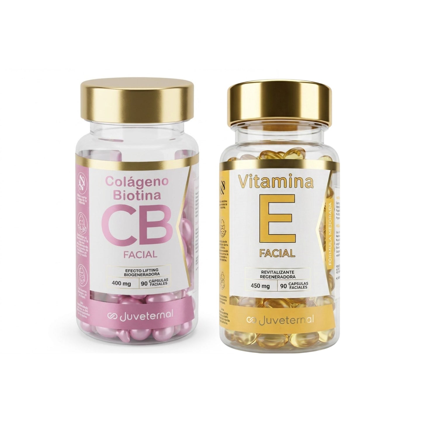 Pack Cápsulas Faciales Vitamina E + Colágeno Biotina Juveternal - Juveternal