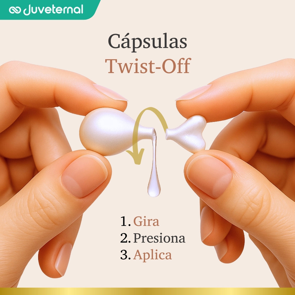 Twist Glow Cápsulas Faciales Hidrolizado de Perla Aceite de Aguacate y Vitamina C - Juveternal