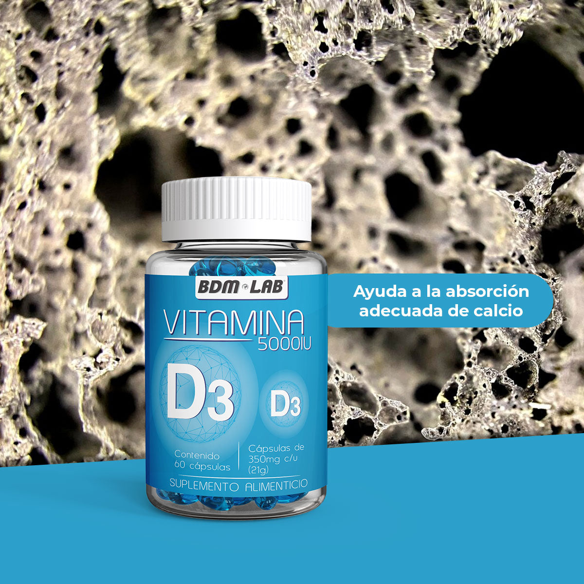 Vitamina D3 | Suplemento alimenticio | 60 cápsulas