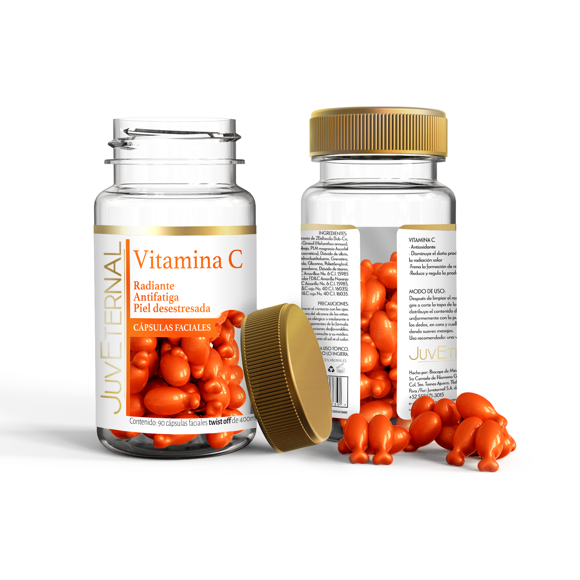 90 Cápsulas Faciales Vitamina C