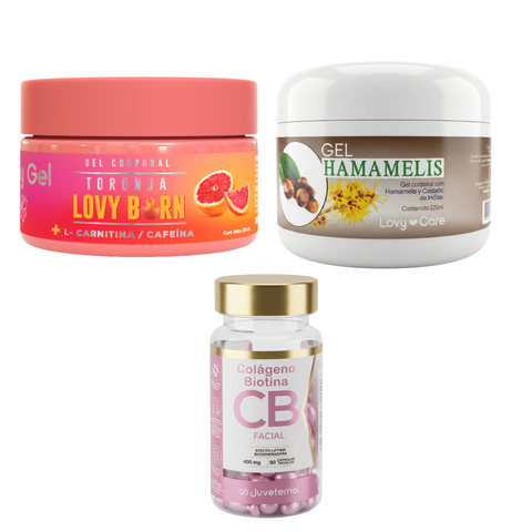 Rutina Corporal Reductor – Gel Corporal Toronja + Gel Hamamelis 3x2  ¡Cápsulas Colágeno de Regalo! - Juveternal