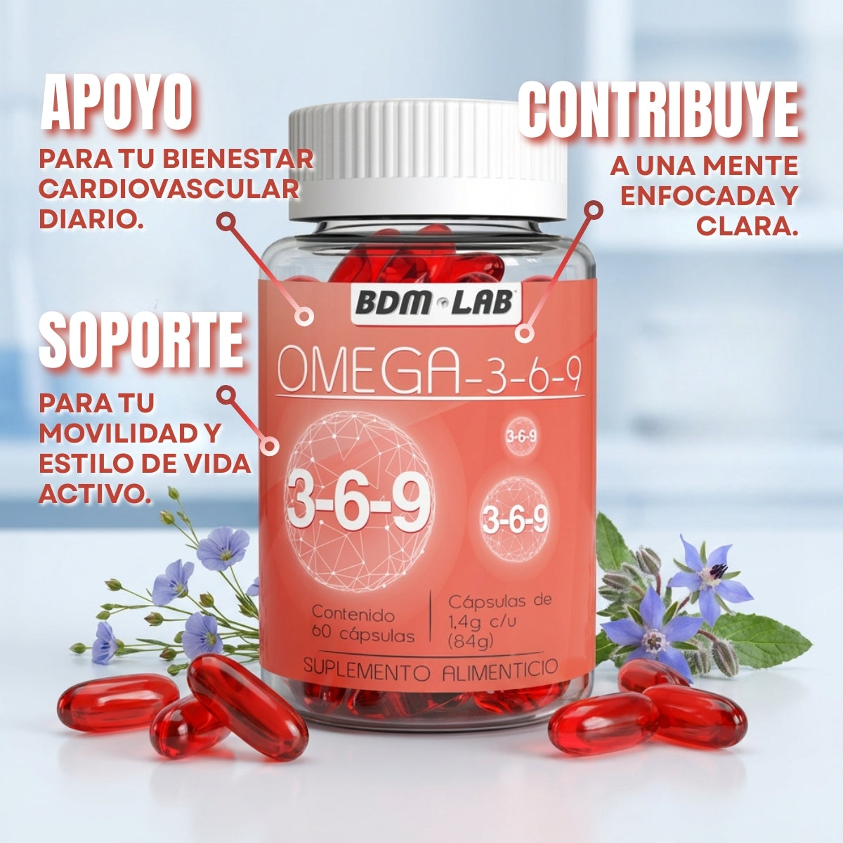 Omega 3,6,9 | 60 Capsulas | Suplemento alimenticio