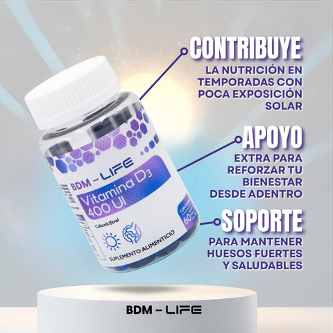 Vitamina D3 | Suplemento alimenticio | 60 cápsulas - Juveternal
