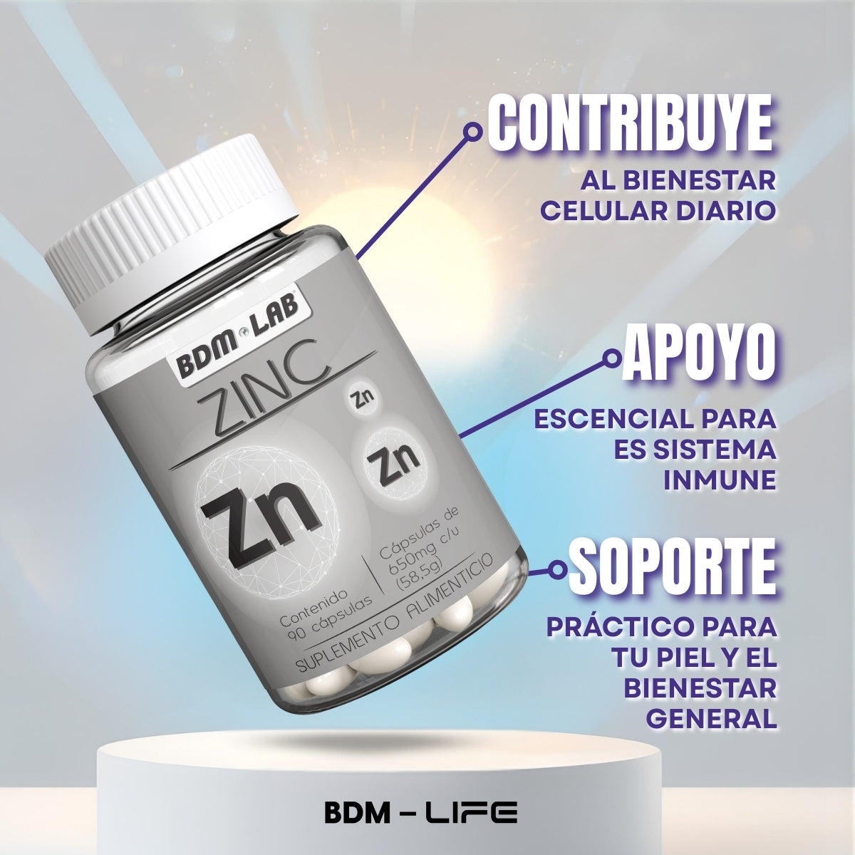 Zinc  | Suplemento alimenticio |  60 cápsulas - Juveternal