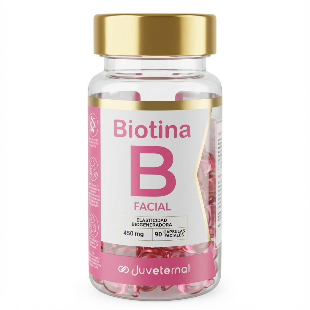 Cápsulas Faciales de Biotina, 90 Unidades, Hidratación y Nutrición Avanzada