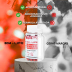 BDM-LIFE Vinagre de Manzana con Jengibre, Suplemento Alimenticio, Apoyo Digestivo y Metabolismo, 60 cápsulas