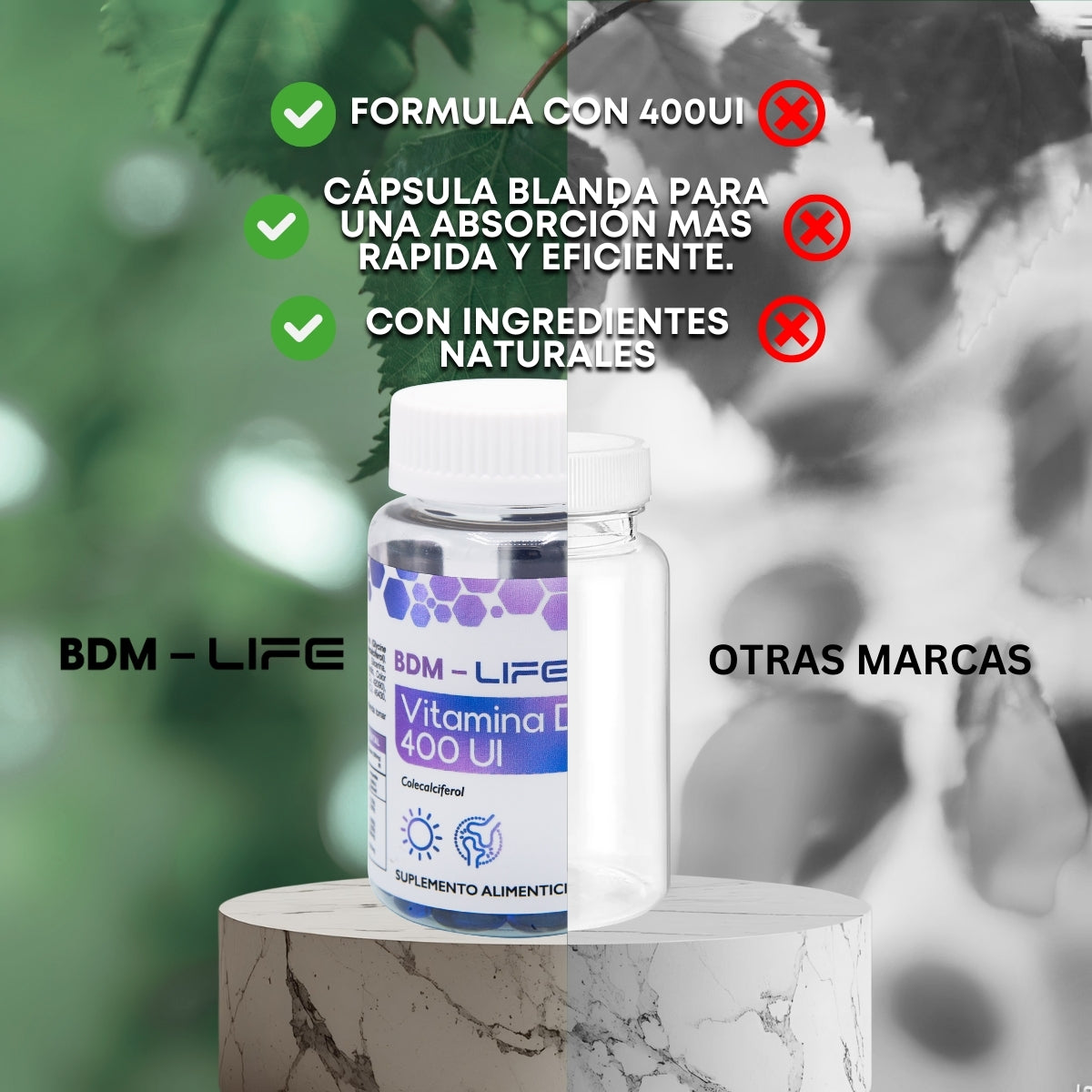 Vitamina D3 | Suplemento alimenticio | 60 cápsulas - Juveternal