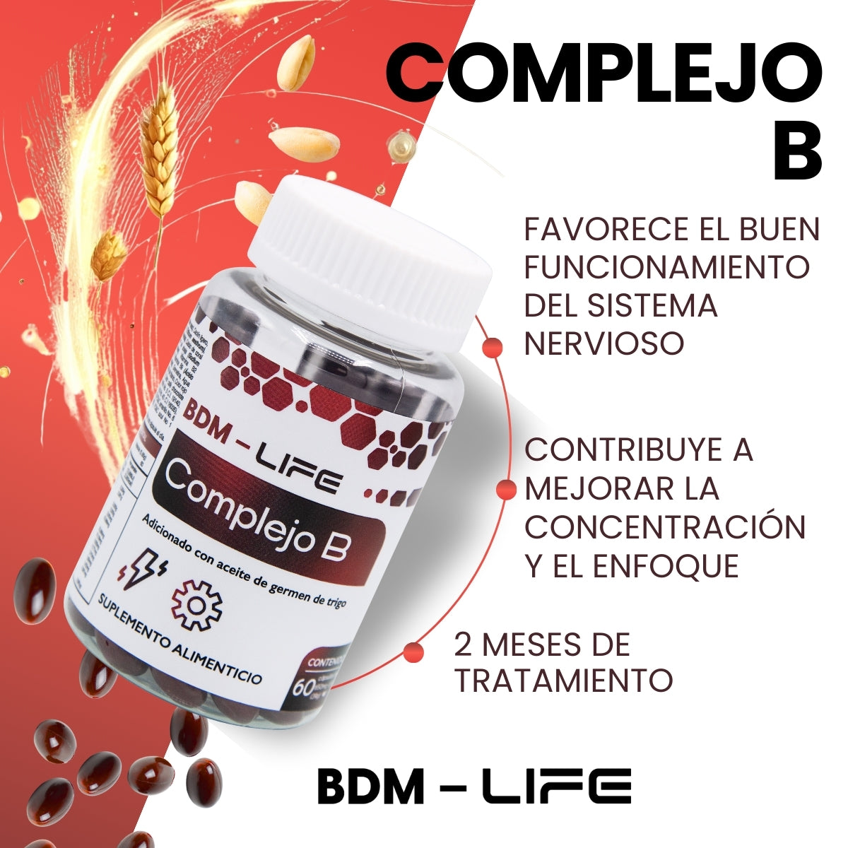 Complejo B  Suplemento alimenticio 60 cápsulas