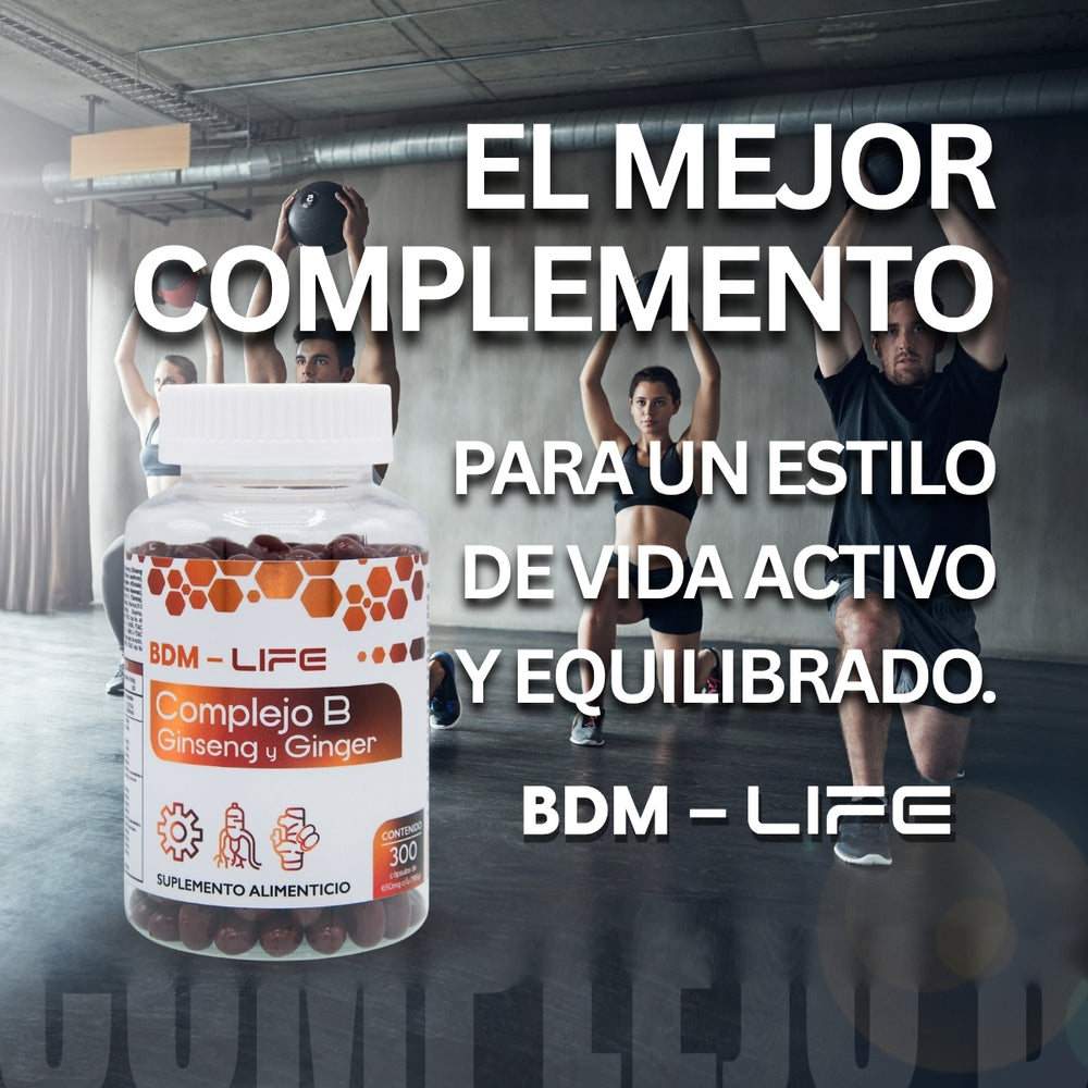 Bdm Life Complejo B Con Ginseng Y Ginger, 300 Capsulas - Sin Sabor - Juveternal