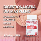 BDM-LIFE Vinagre de Manzana con Jengibre, Suplemento Alimenticio, Apoyo Digestivo y Metabolismo, 60 cápsulas
