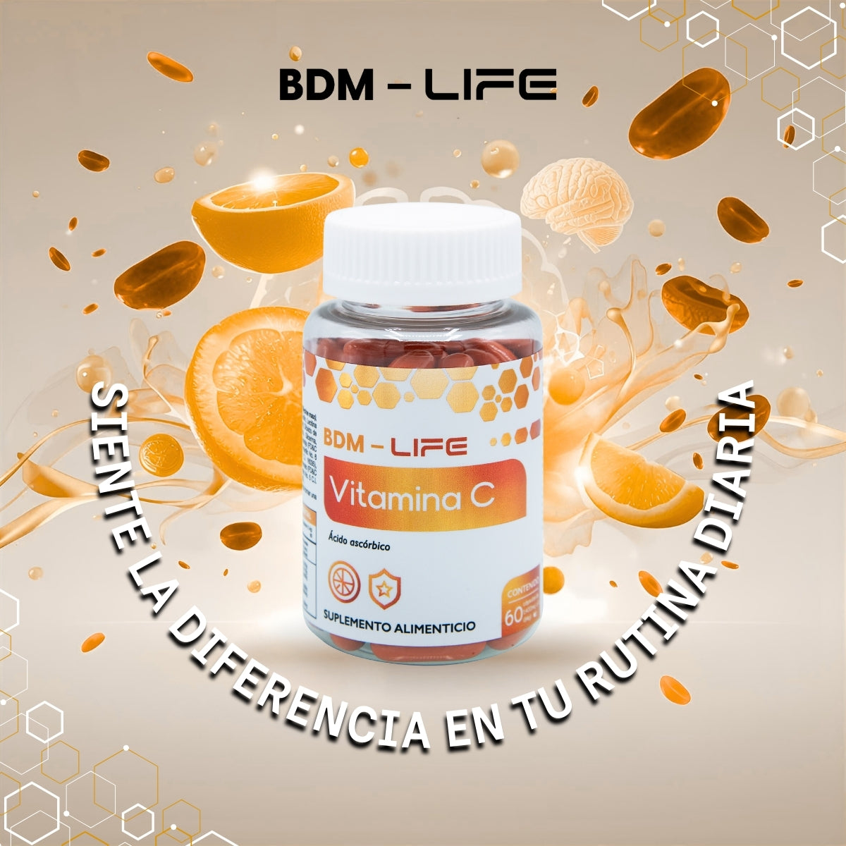 Vitamina C | Suplemento alimenticio |  60 cápsulas - Juveternal