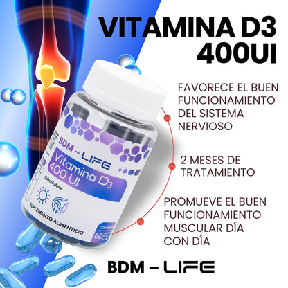 Vitamina D3 | Suplemento alimenticio | 60 cápsulas - Juveternal