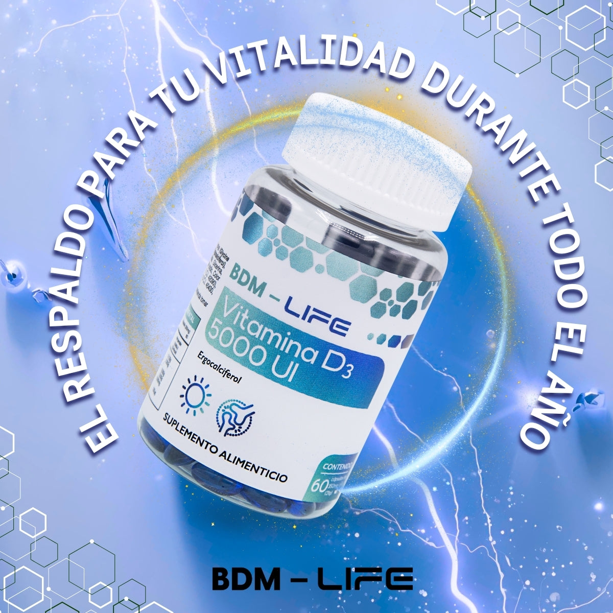 Vitamina D3 5000UI | Suplemento alimenticio | 60 cápsulas