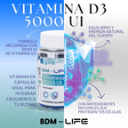 Vitamina D3 5000UI | Suplemento alimenticio | 60 cápsulas