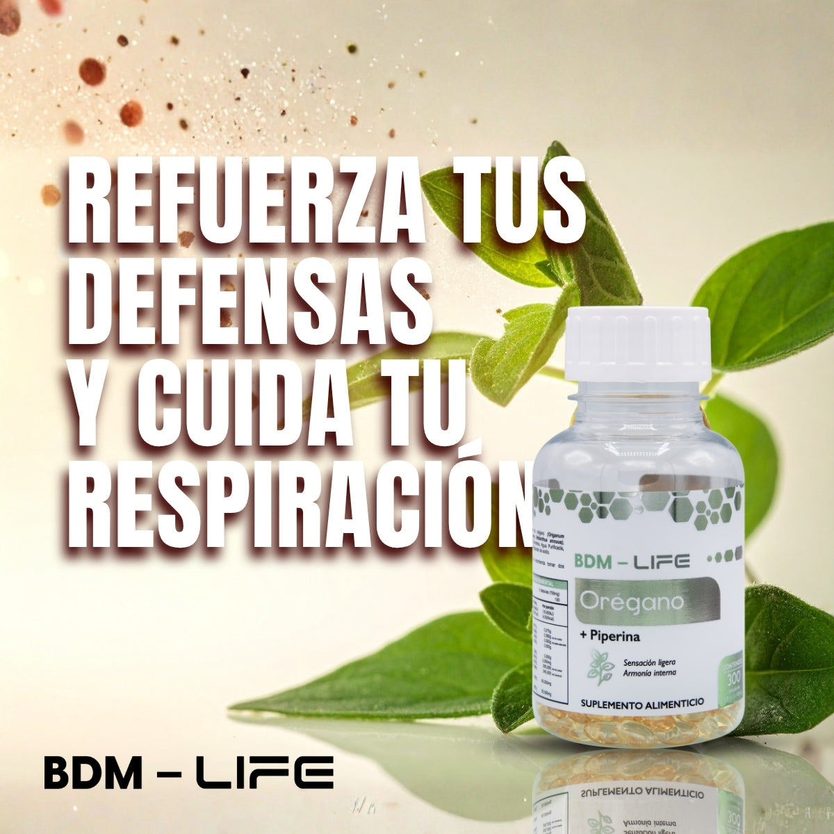 Bdm-life Orégano + Piperina Suplemento Alimenticio - Sin Sabor