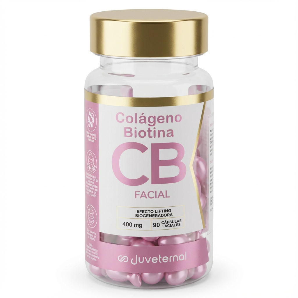 Cápsulas Faciales de Colágeno y Biotina, 90 Unidades, Firmeza y Nutrición