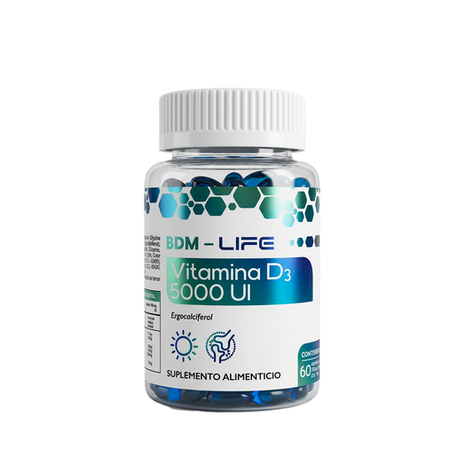 Vitamina D3 5000 UI Capsulas Suplemento Alimenticio BDM Life - Juveternal