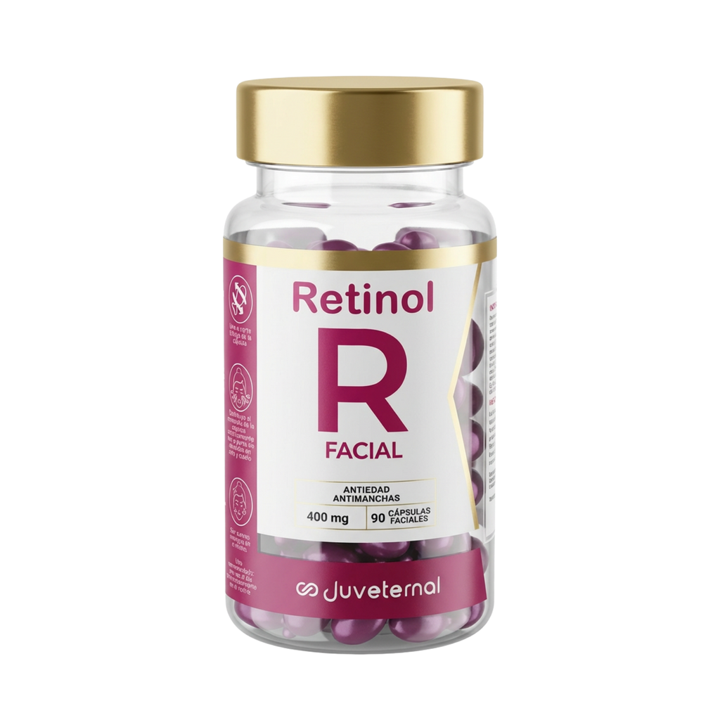 Cápsulas Faciales Retinol, 90 Unidades,  Renovación y Antiedad - Juveternal