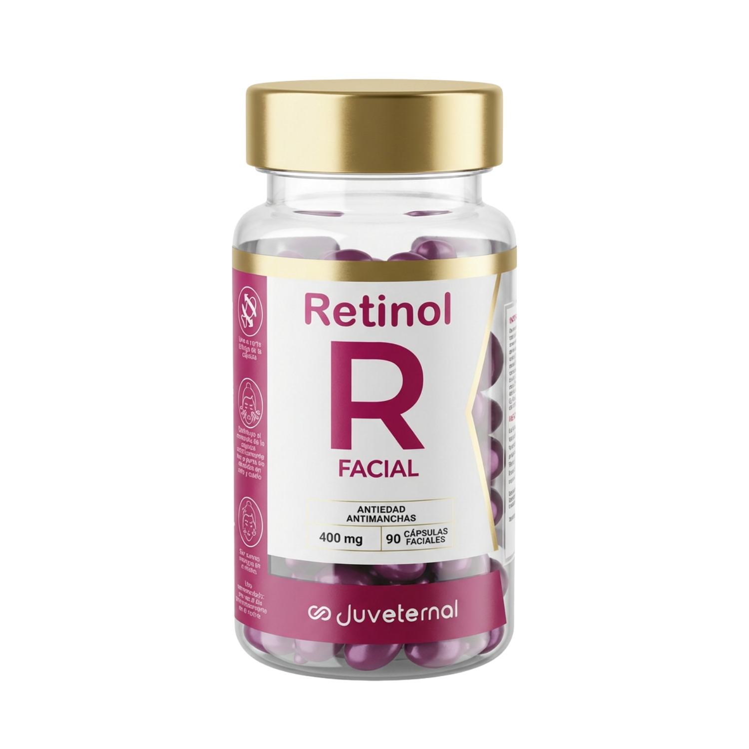 Cápsulas Faciales Retinol, 90 Unidades,  Renovación y Antiedad