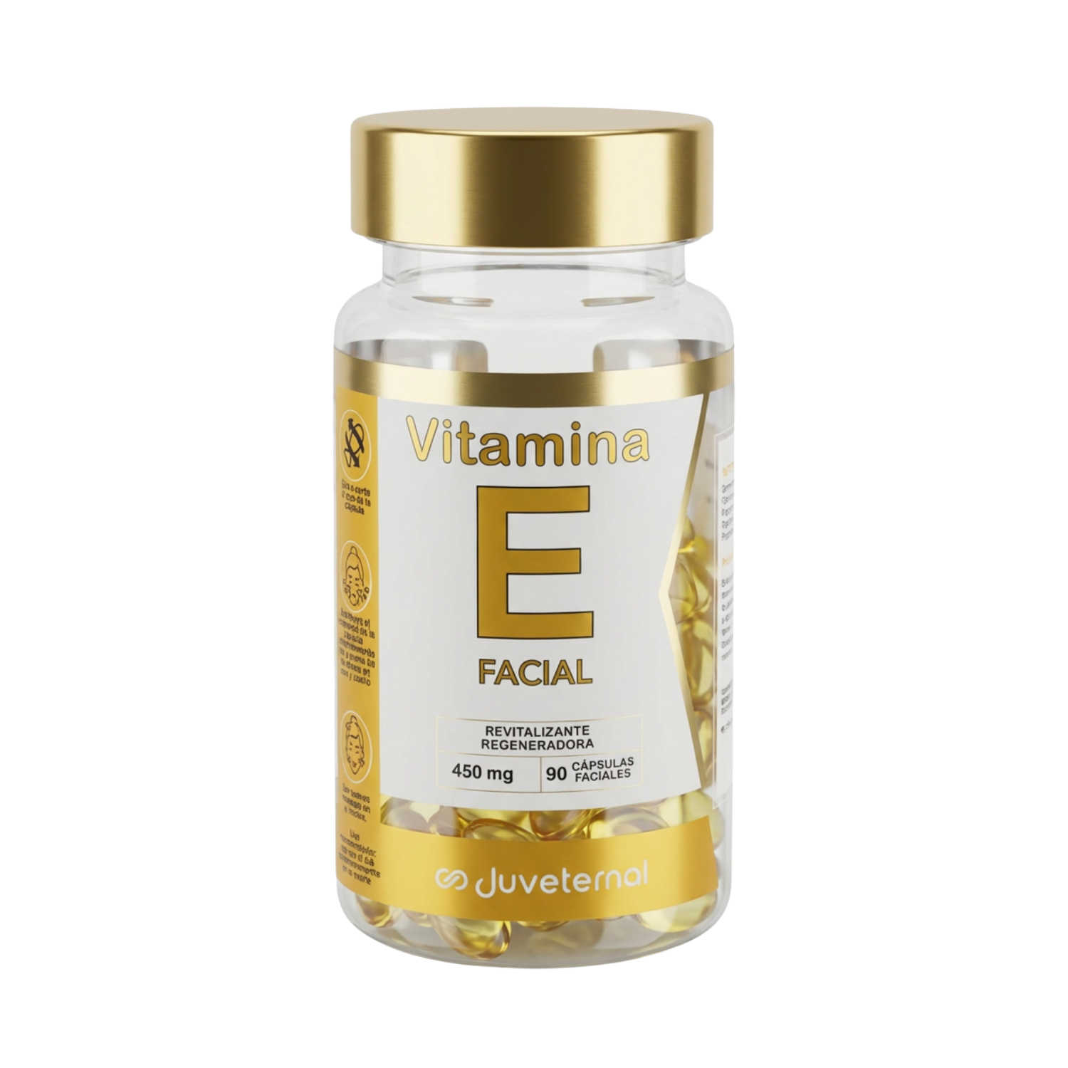 Cápsulas Faciales de Vitamina E, 90 Unidades, Suavidad y Protección - Juveternal