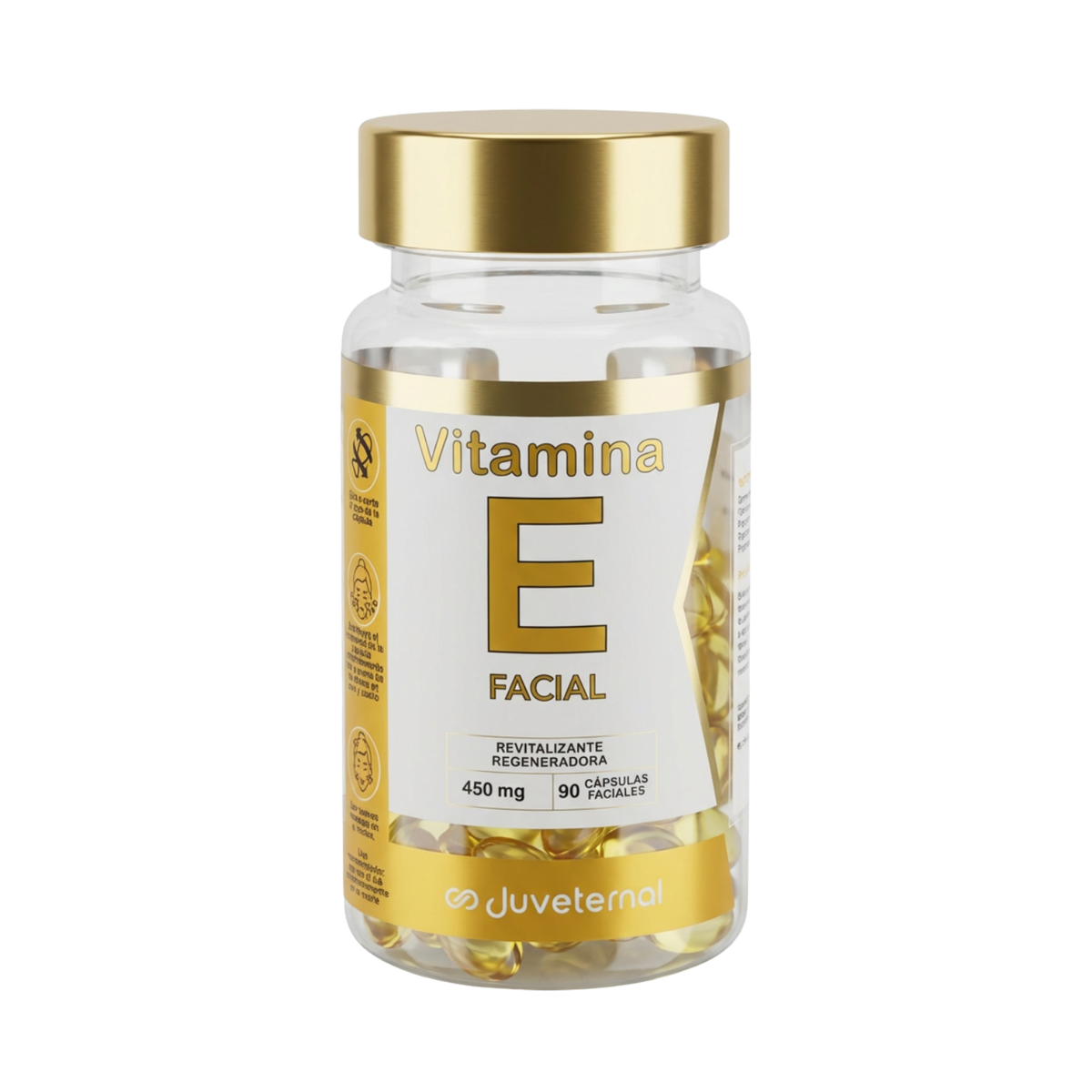 Cápsulas Faciales de Vitamina E, 90 Unidades, Suavidad y Protección - Juveternal