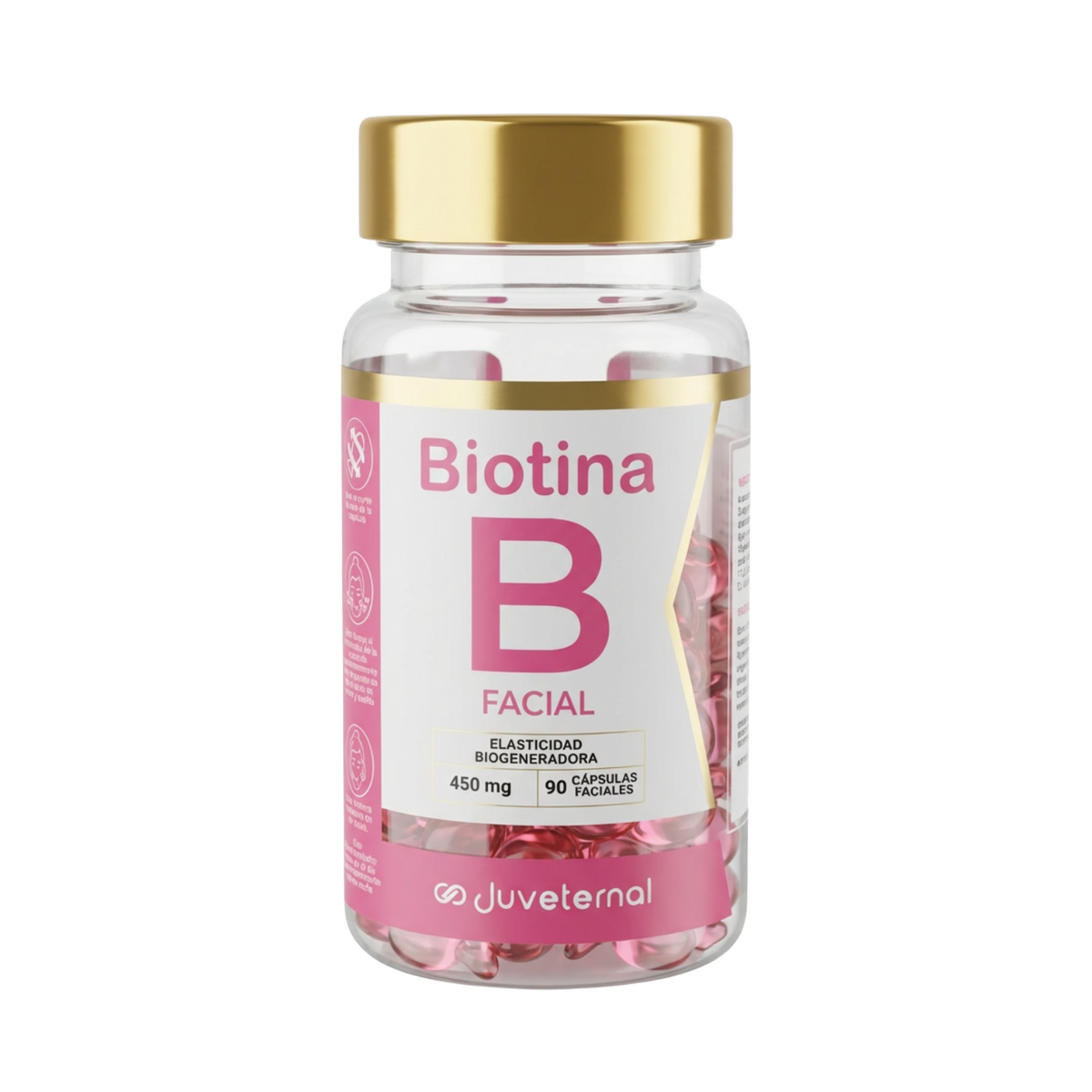 Cápsulas Faciales de Biotina, 90 Unidades, Hidratación y Nutrición Avanzada - Juveternal