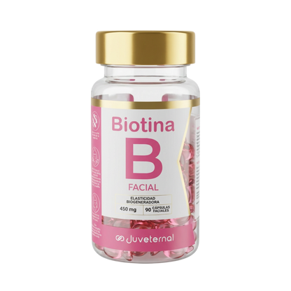 Cápsulas Faciales de Biotina, 90 Unidades, Hidratación y Nutrición Avanzada - Juveternal