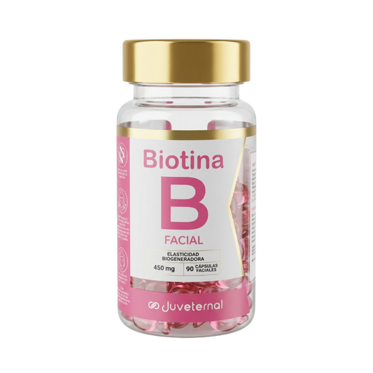 Cápsulas Faciales de Biotina, 90 Unidades, Hidratación y Nutrición Avanzada - Juveternal