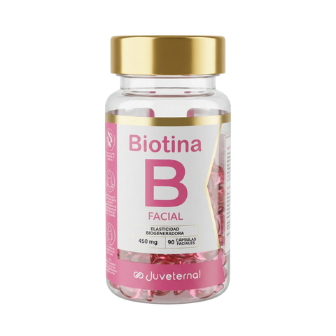 Cápsulas Faciales de Biotina, 90 Unidades, Hidratación y Nutrición Avanzada - Juveternal