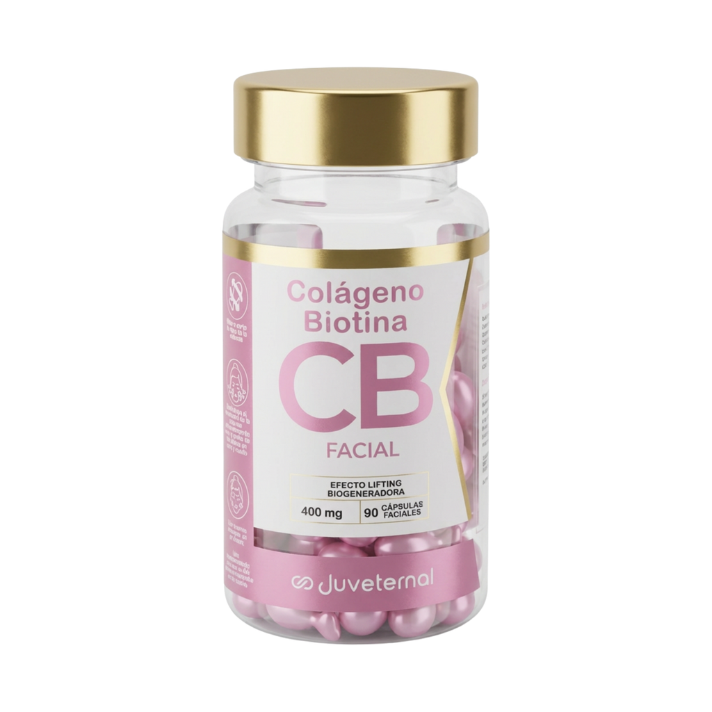 Cápsulas Faciales de Colágeno y Biotina, 90 Unidades, Firmeza y Nutrición - Juveternal