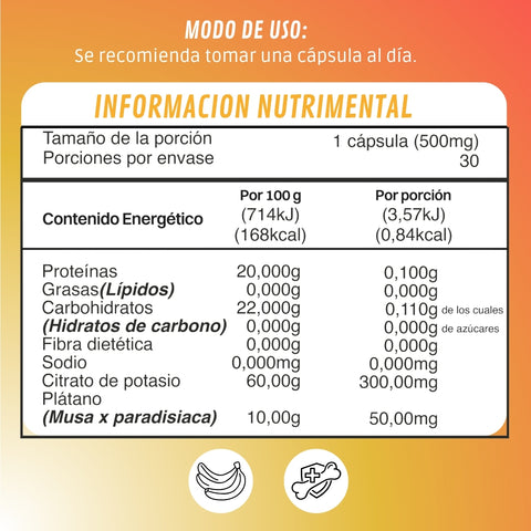 Potasio | 30 capsulas | Suplemento alimenticio - Juveternal