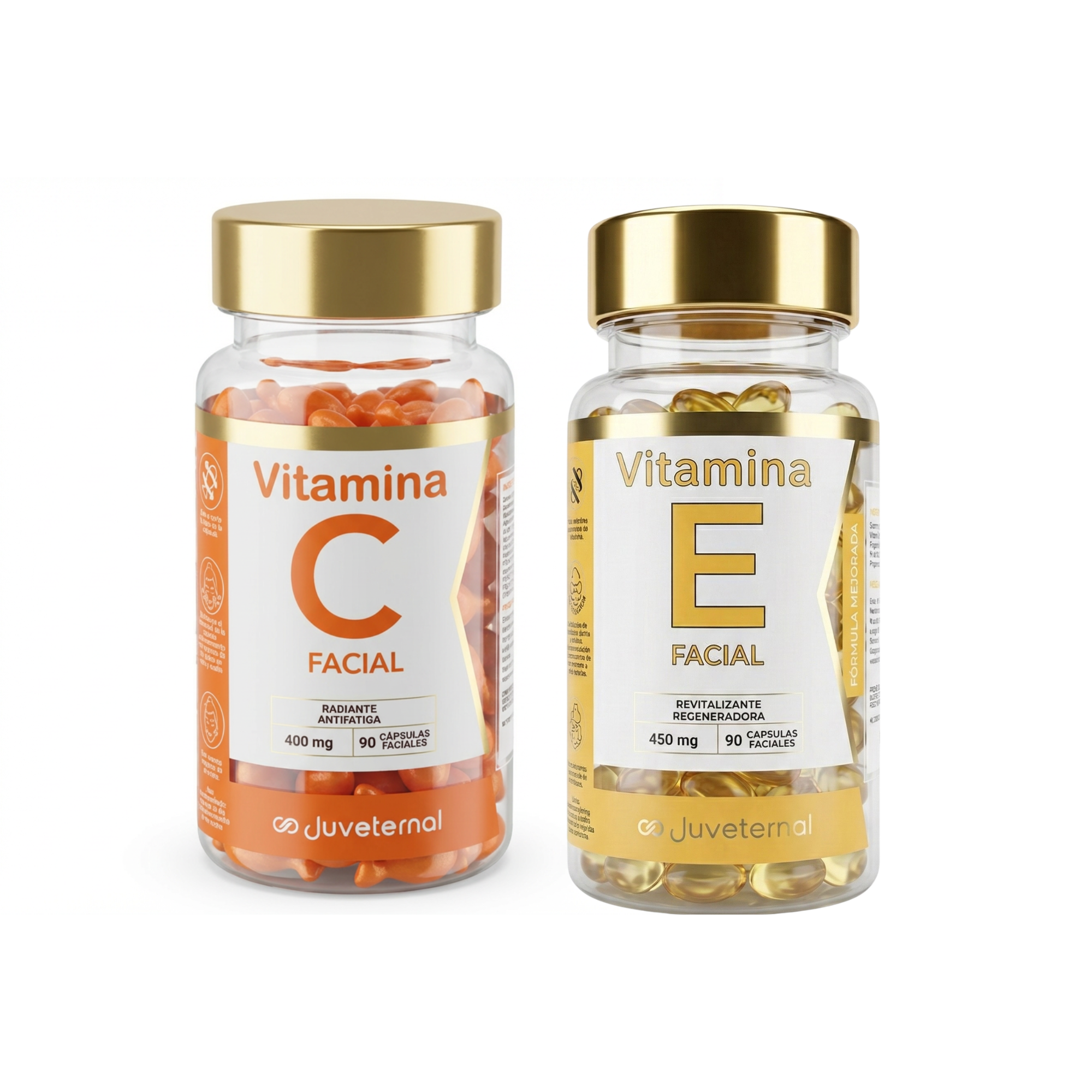 Pack Cápsulas Faciales Vitamina E + Vitamina C Juveternal - Juveternal