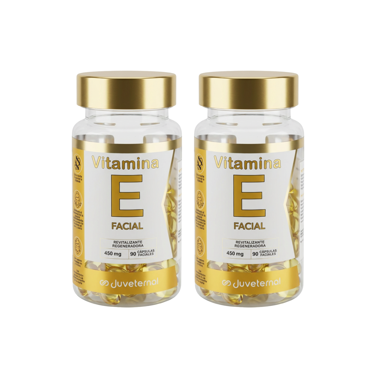 Pack 2x1 Cápsulas Faciales Vitamina E  Juveternal - Suavidad y Protección - Juveternal