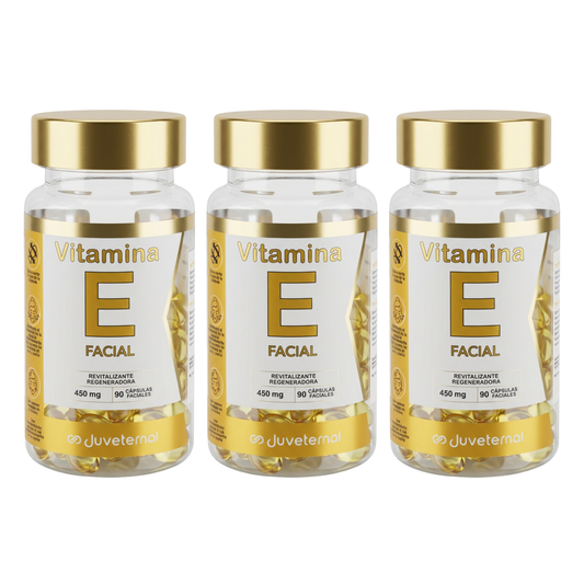 Pack 3pzs Cápsulas Faciales de Vitamina E Juveternal -  Suavidad y Protección - Juveternal