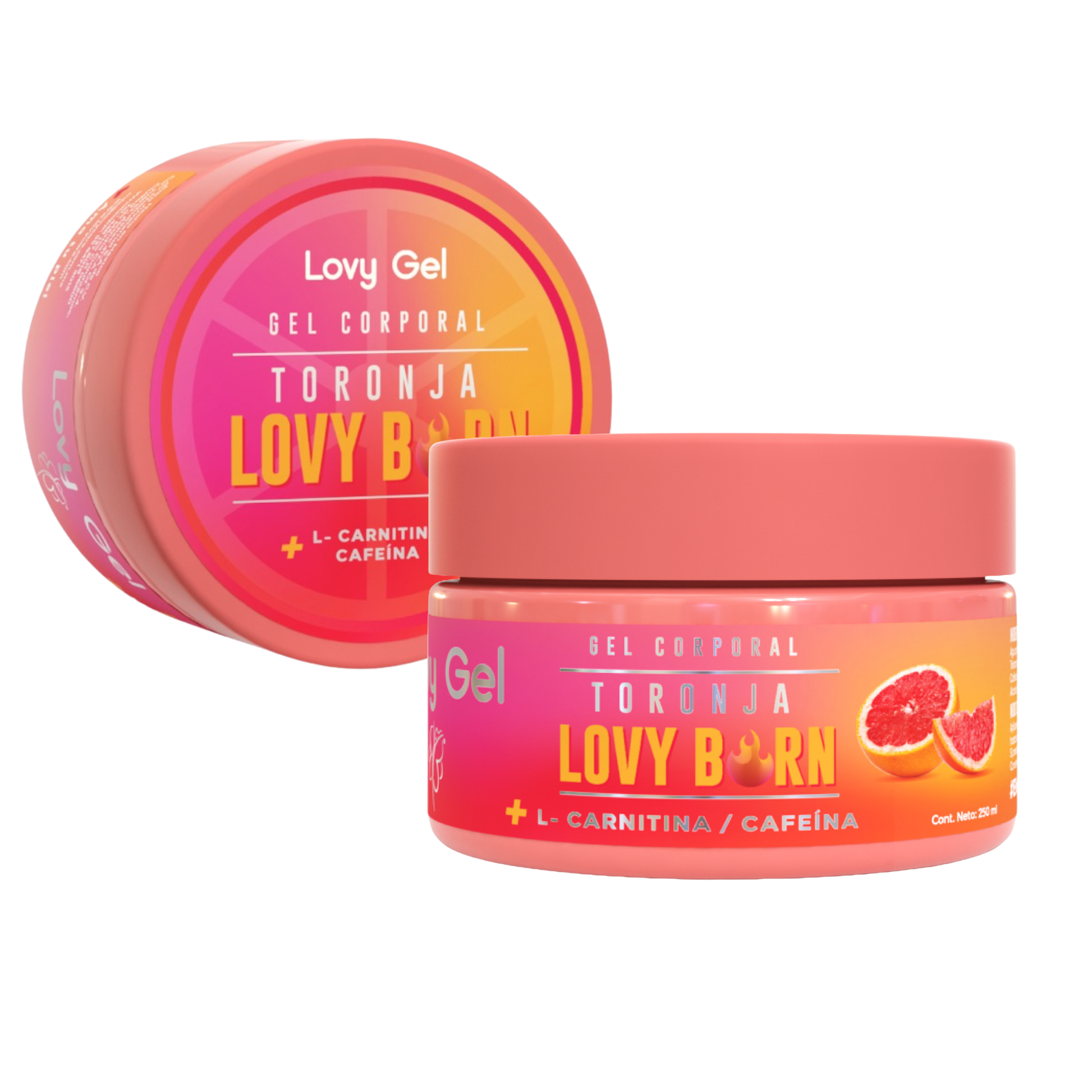 Paquete 2pzs Gel Corporal Toronja Sport 250ml L-carnitina Cafeína Reafirmante Mixta Lovycare - Juveternal