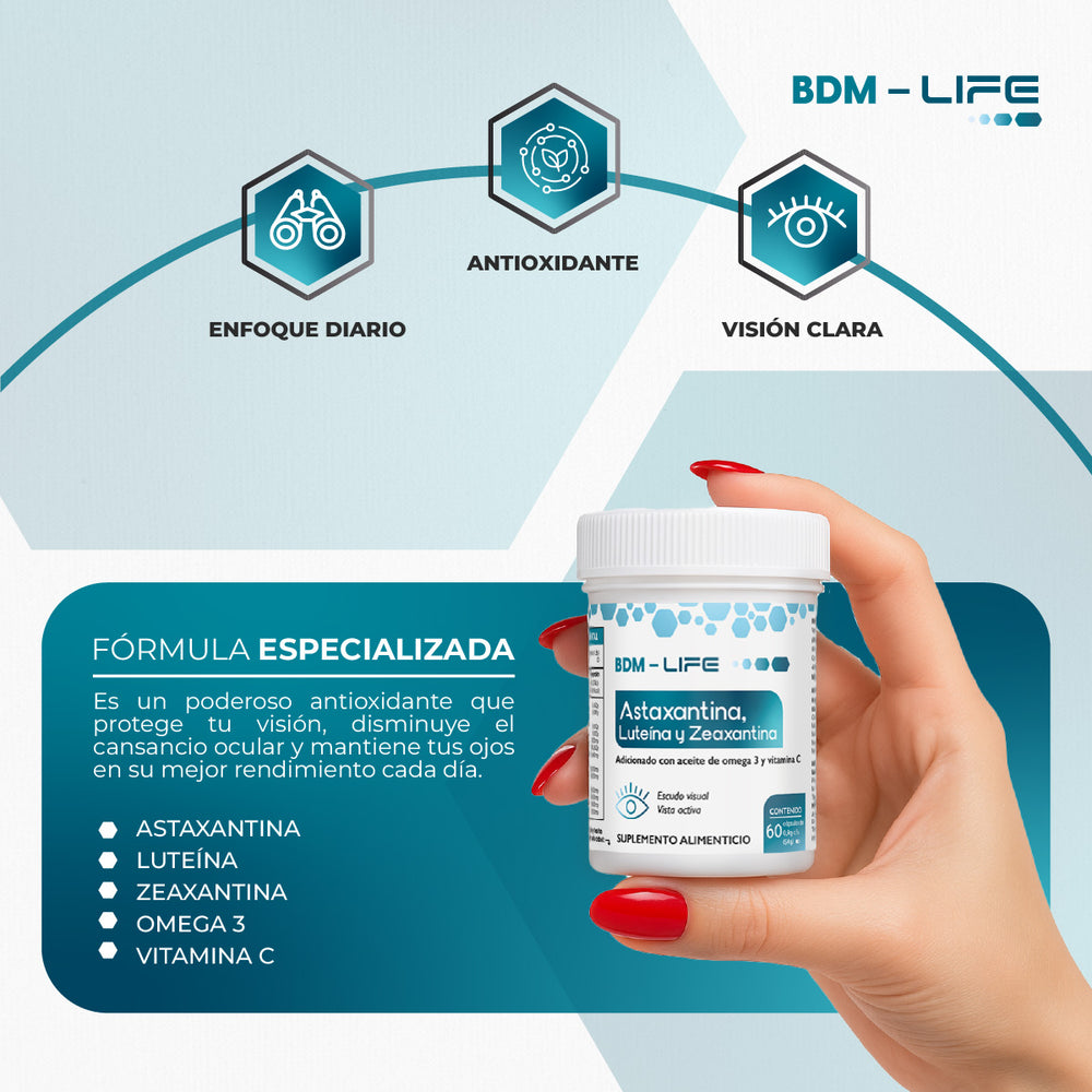 Astaxantina Luteína y Zeaxantina Suplemento Alimenticio BDM Life - Juveternal