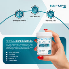 Astaxantina Luteína y Zeaxantina Suplemento Alimenticio BDM Life - Juveternal