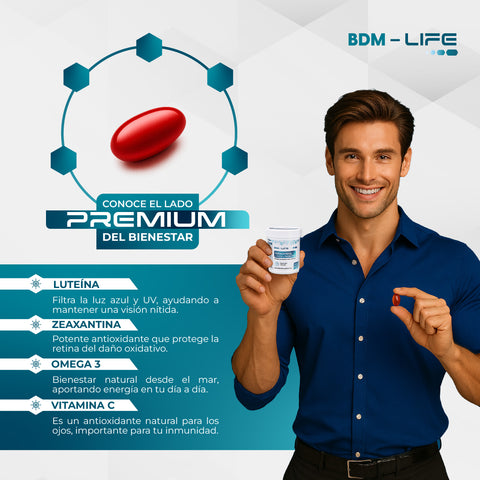 Astaxantina Luteína y Zeaxantina Suplemento Alimenticio BDM Life - Juveternal