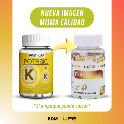 Potasio | 30 capsulas | Suplemento alimenticio - Juveternal