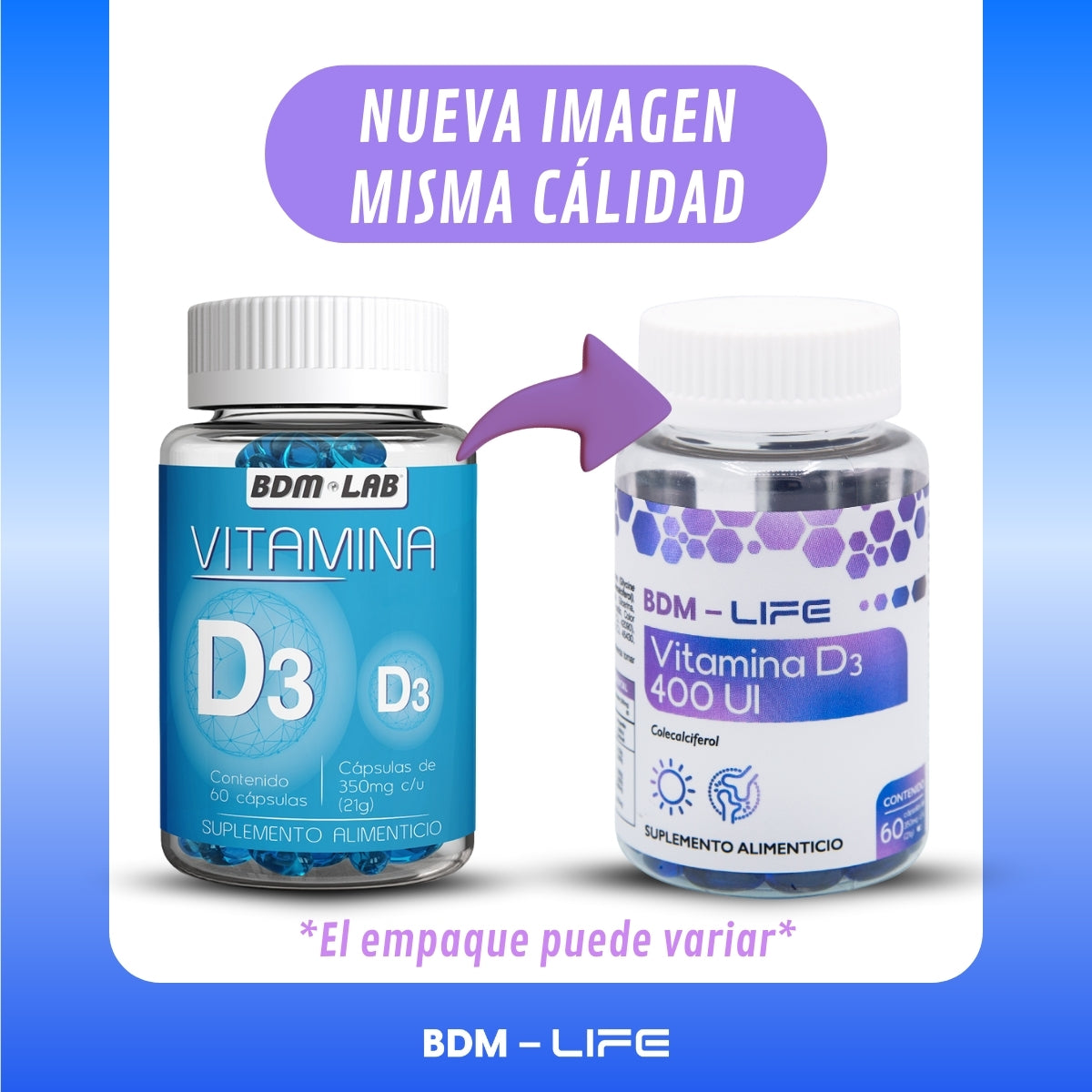 Vitamina D3 | Suplemento alimenticio | 60 cápsulas - Juveternal
