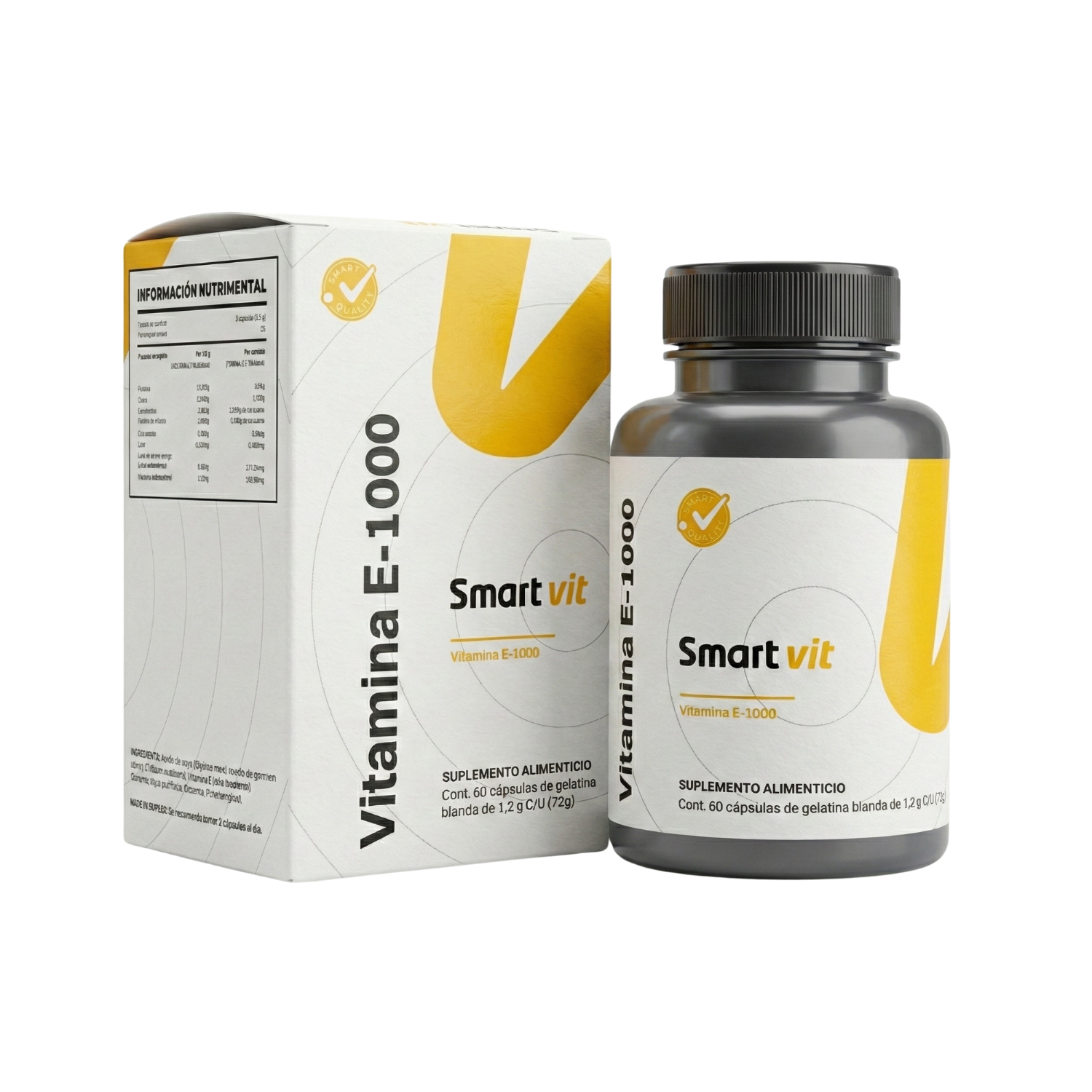 SMART VIT Vitamina E-1000 60 capsulas Suplemento alimenticio