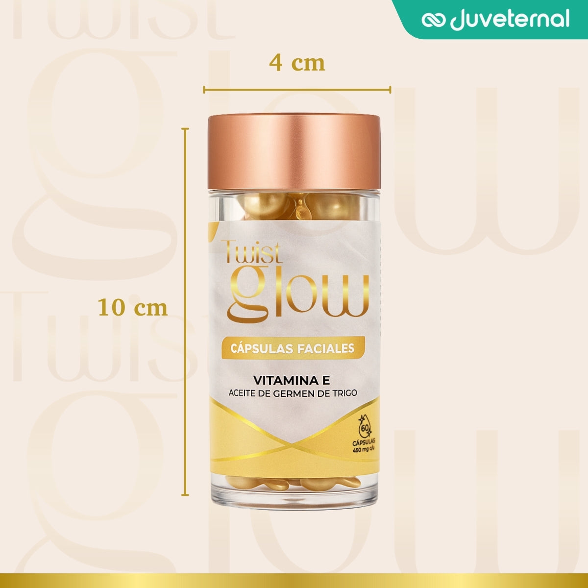 Twist Glow Cápsulas Faciales de Vitamina E y Aceite de Germen de Trigo