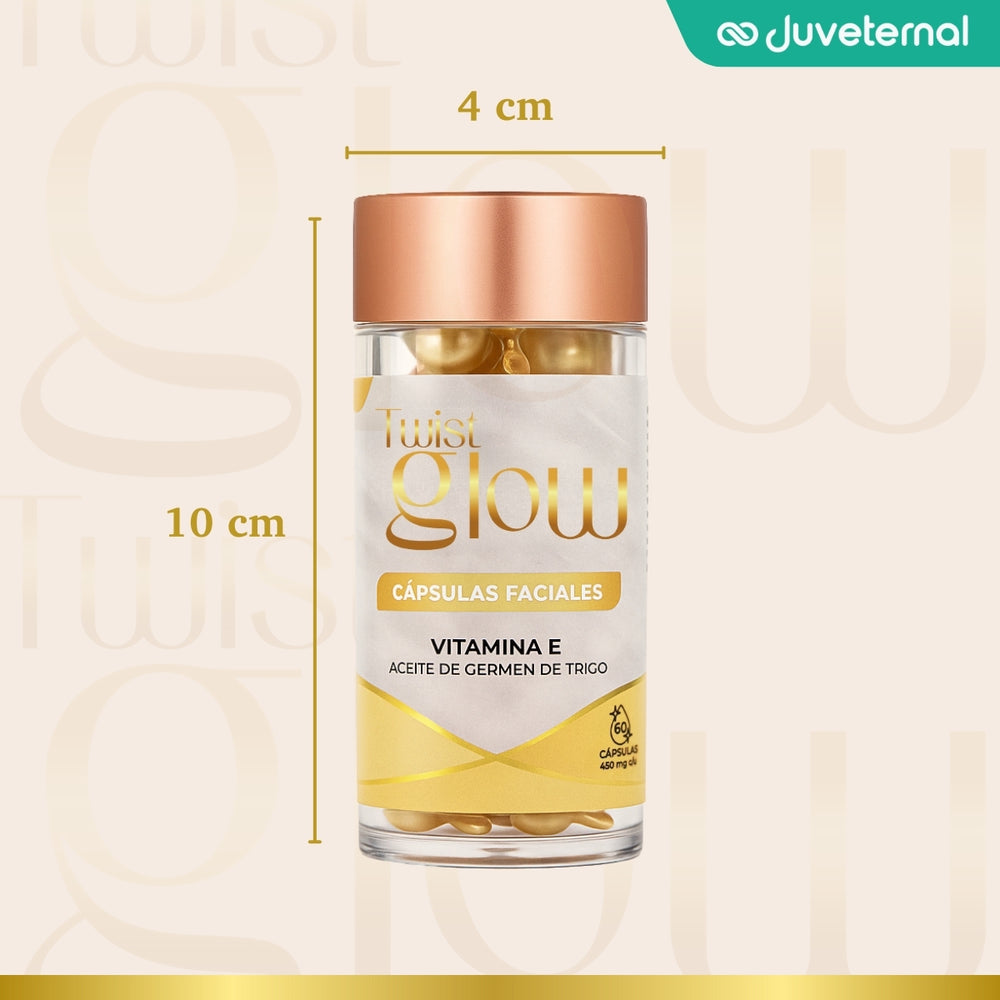 Twist Glow Cápsulas Faciales de Vitamina E y Aceite de Germen de Trigo - Juveternal