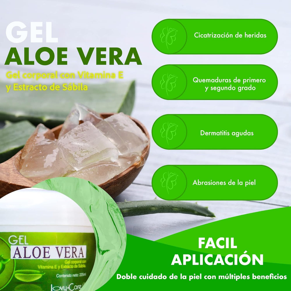 Aloe Vera + Vitamina E y Sábila, Gel After Sun Lovy Care - Reparador de Piel Hidratante. - Juveternal